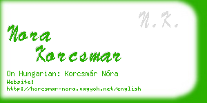 nora korcsmar business card