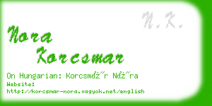 nora korcsmar business card
